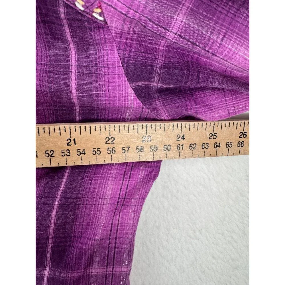 Panhandle Slim Womens Purple Plaid Embroidered Western Shirt‎ sz XXL - Picture 6 of 9